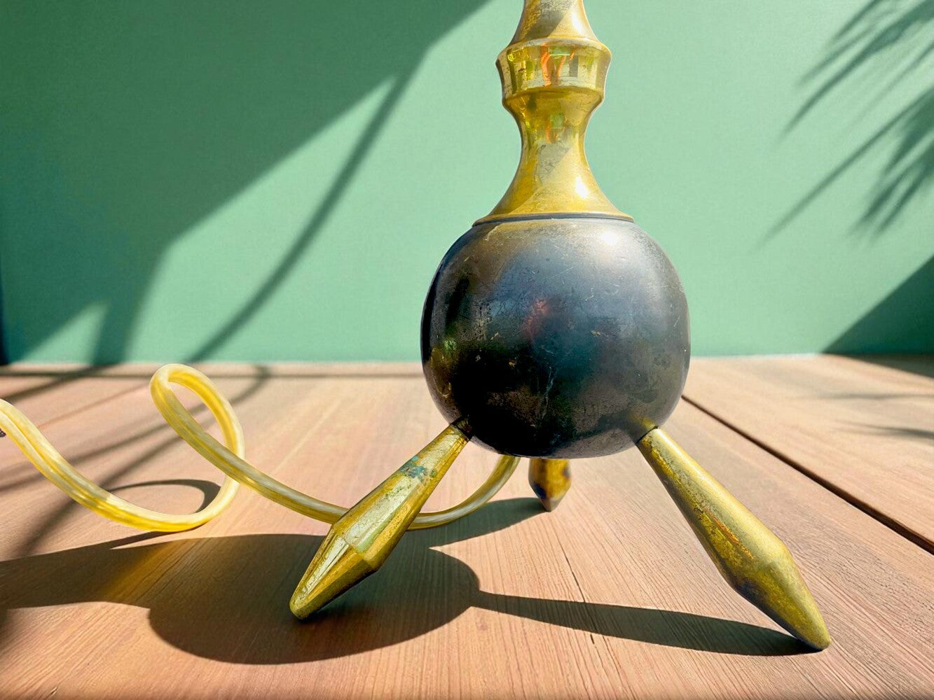 Brass tripod table lamp