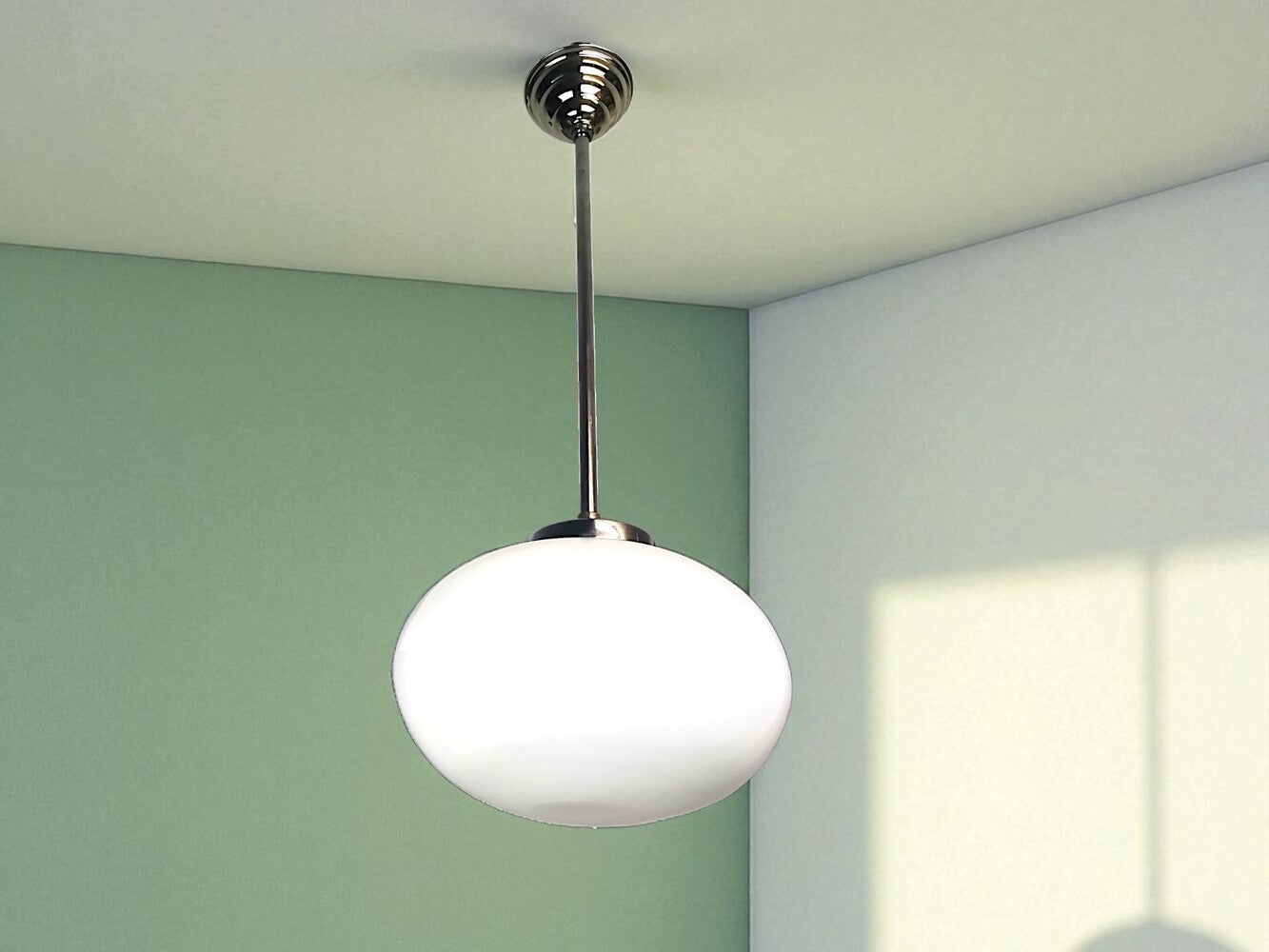 White Art Deco hanging lamp