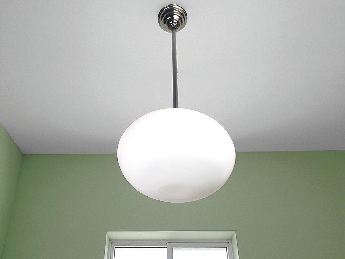 White Art Deco hanging lamp
