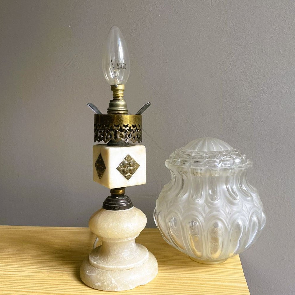 Marble alabaster table lamp