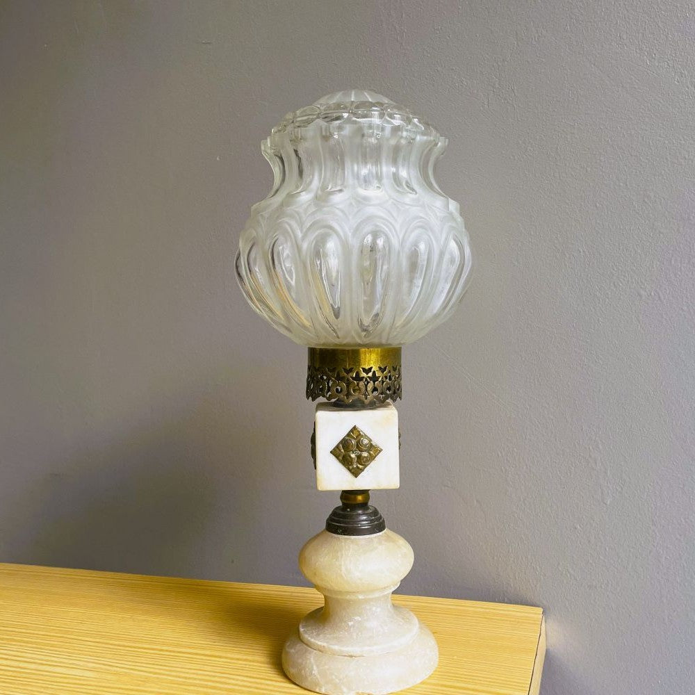 Marble alabaster table lamp
