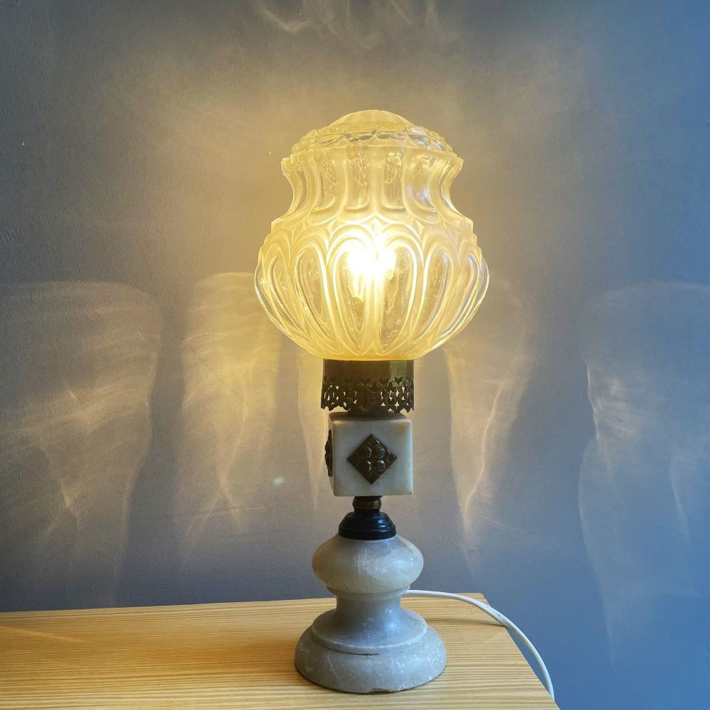 Marble alabaster table lamp