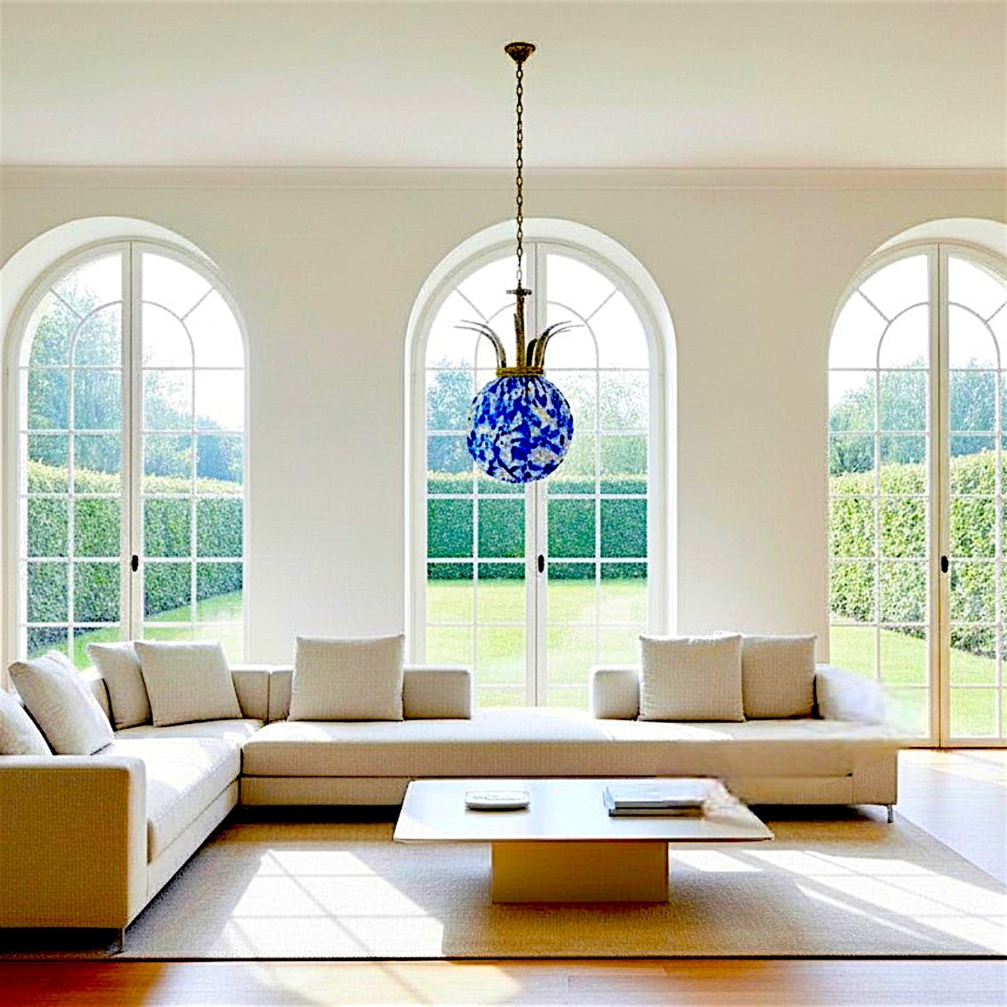 Blue Regency Style Chandelier