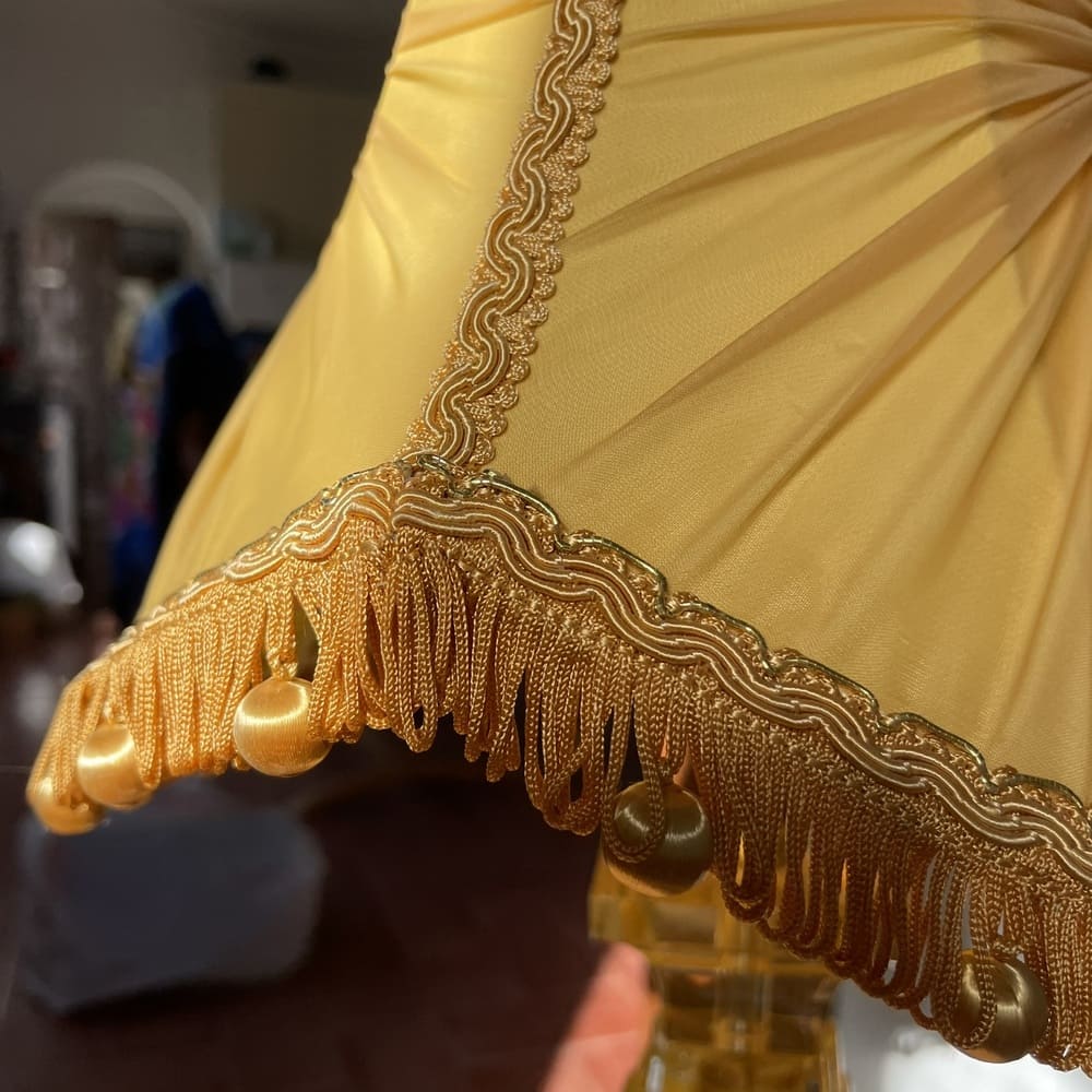 Amber Lucite Table Lamp
