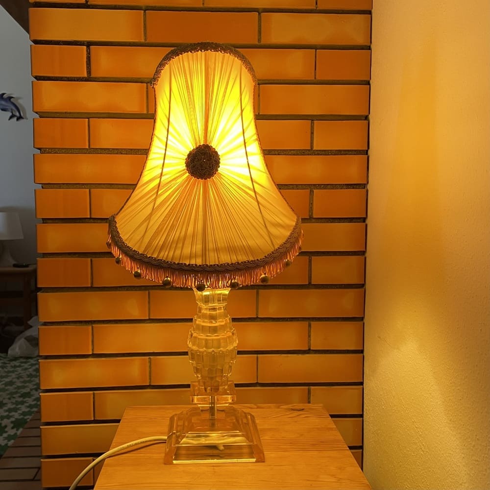 Amber Lucite Table Lamp