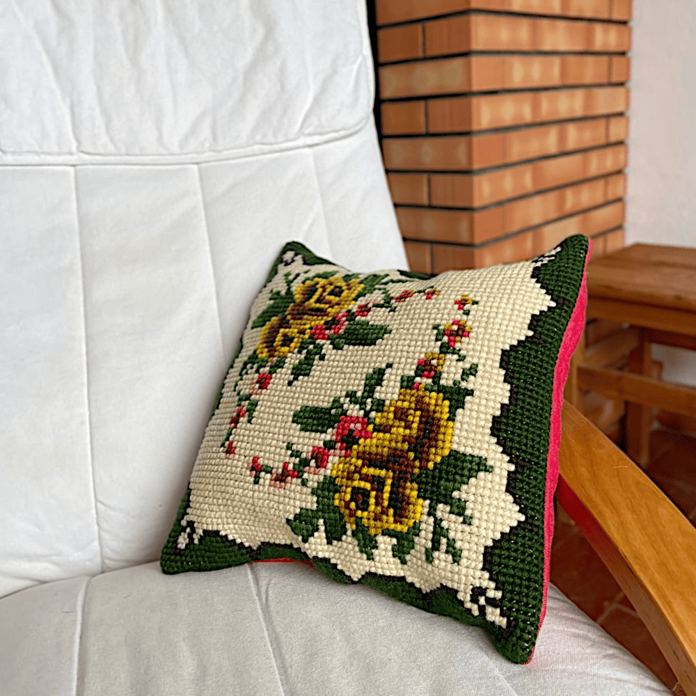 Portuguese Arraiolos Tapestry Cushion