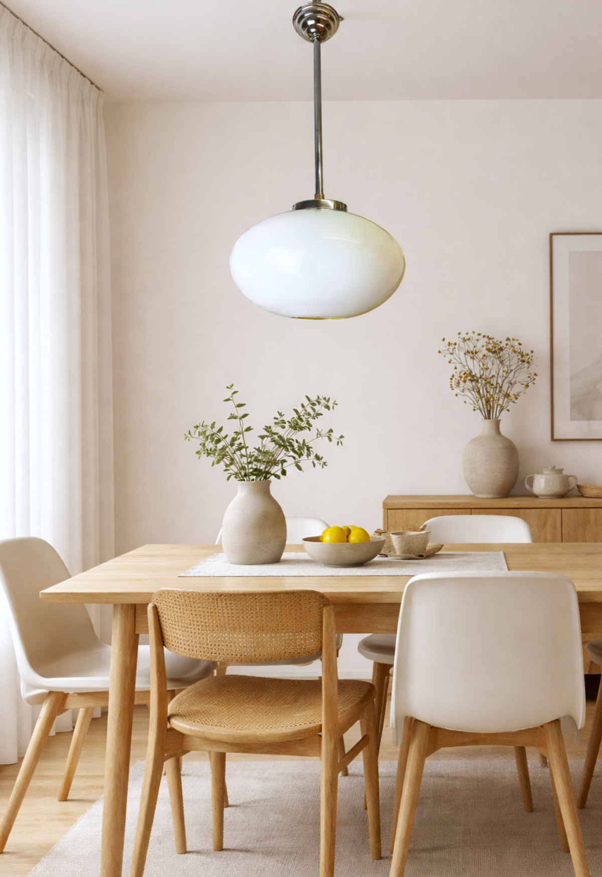 Art Deco Opaline Glass Pendant