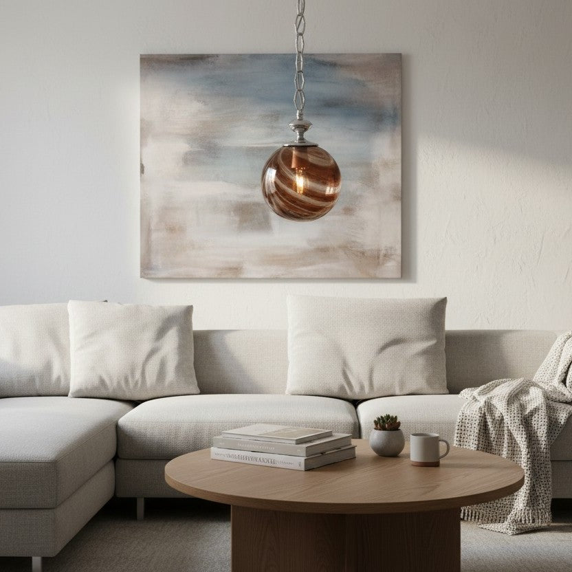 Art Deco Swirl Glass Light