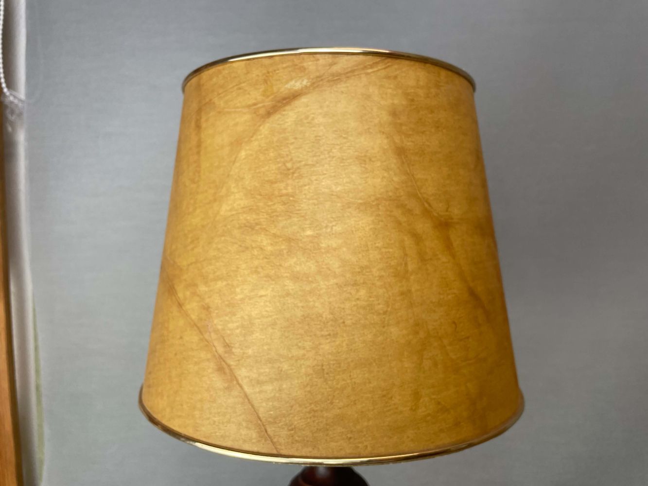 Carved wood table lamp