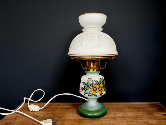 Hand painted glass table lamp