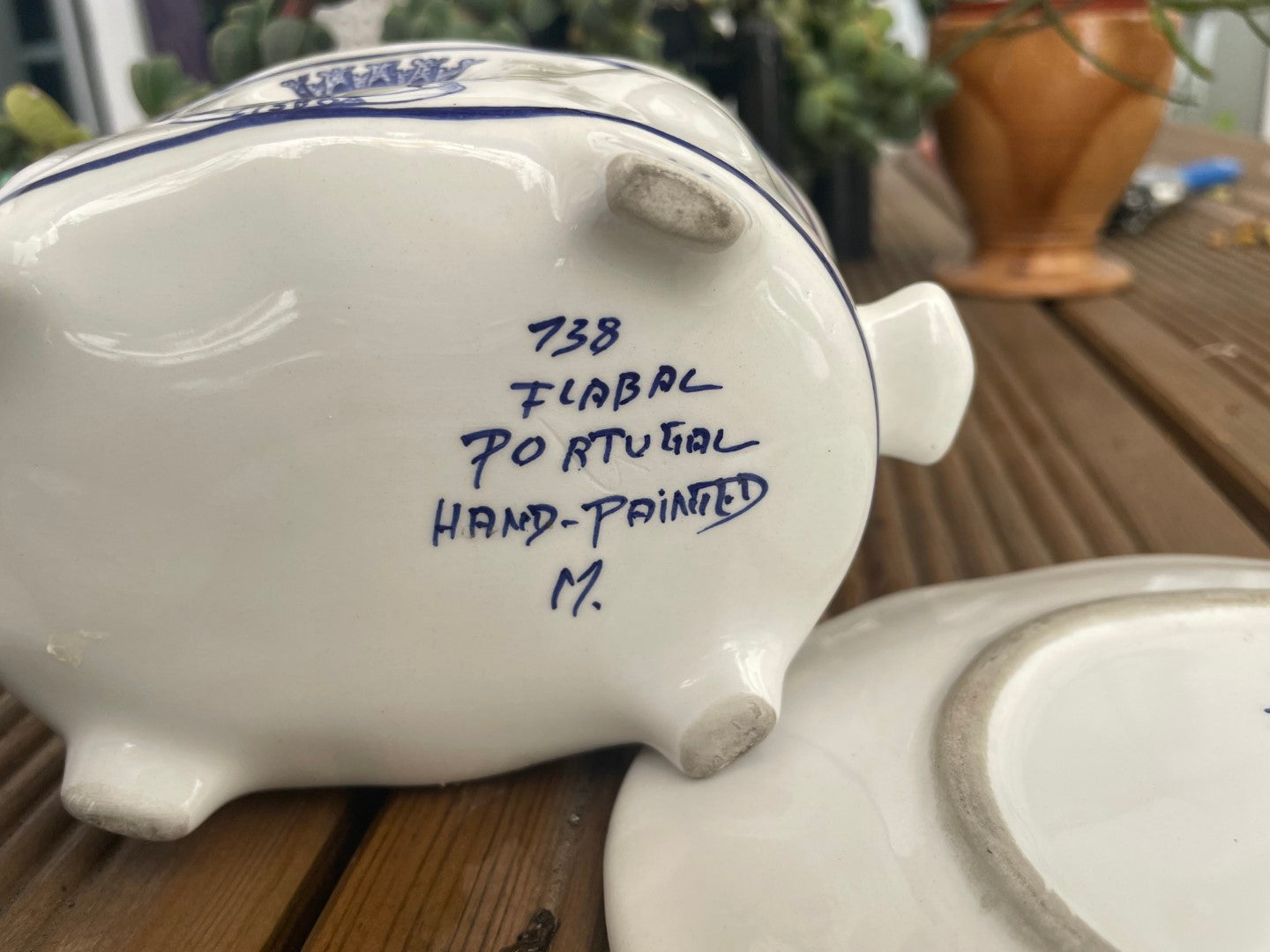 Blue willow ceramic tureen
