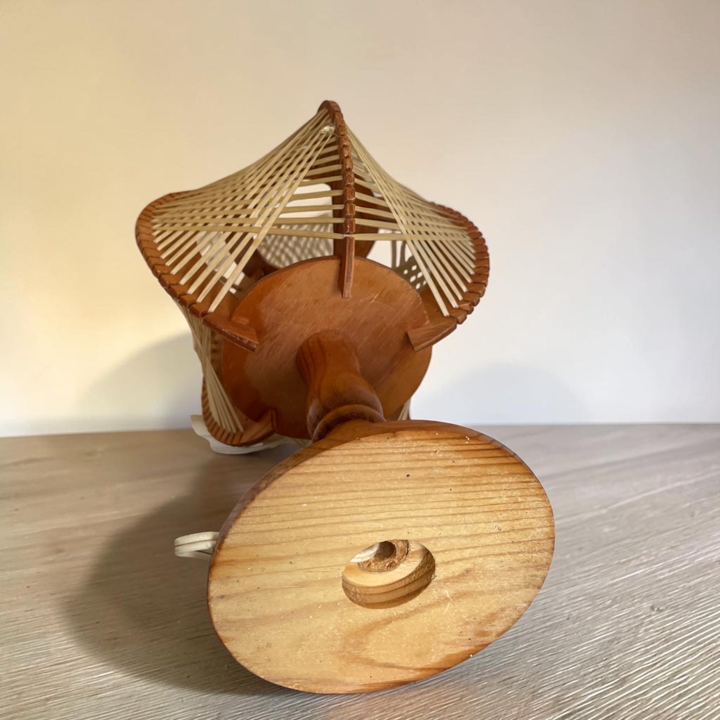 Pair Wooden Table Lamps