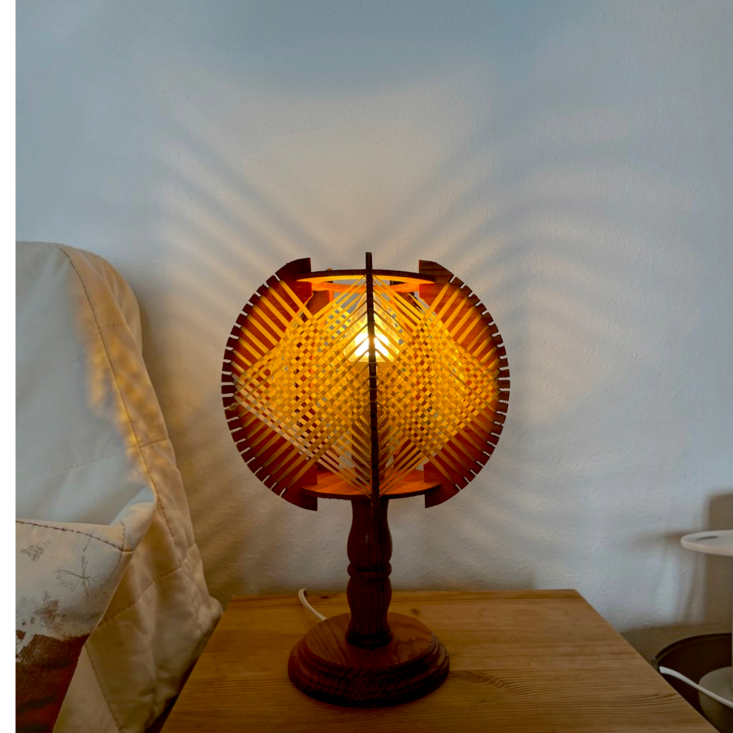 Pair Wooden Table Lamps