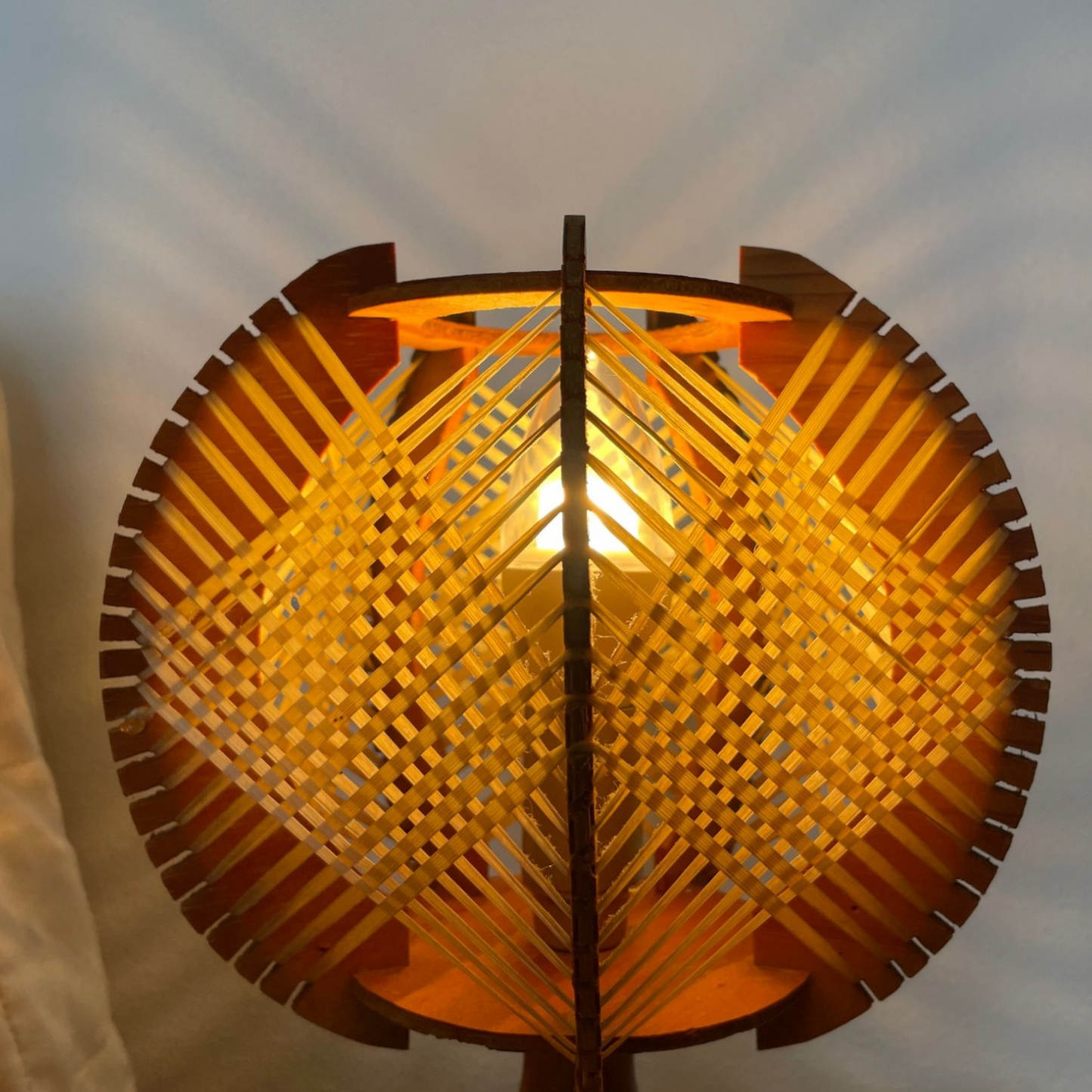 Pair Wooden Table Lamps