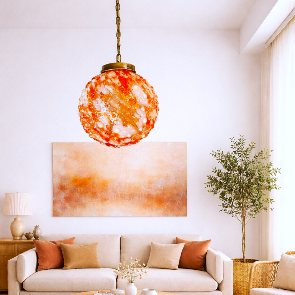 Large Art Glass Statement Pendant