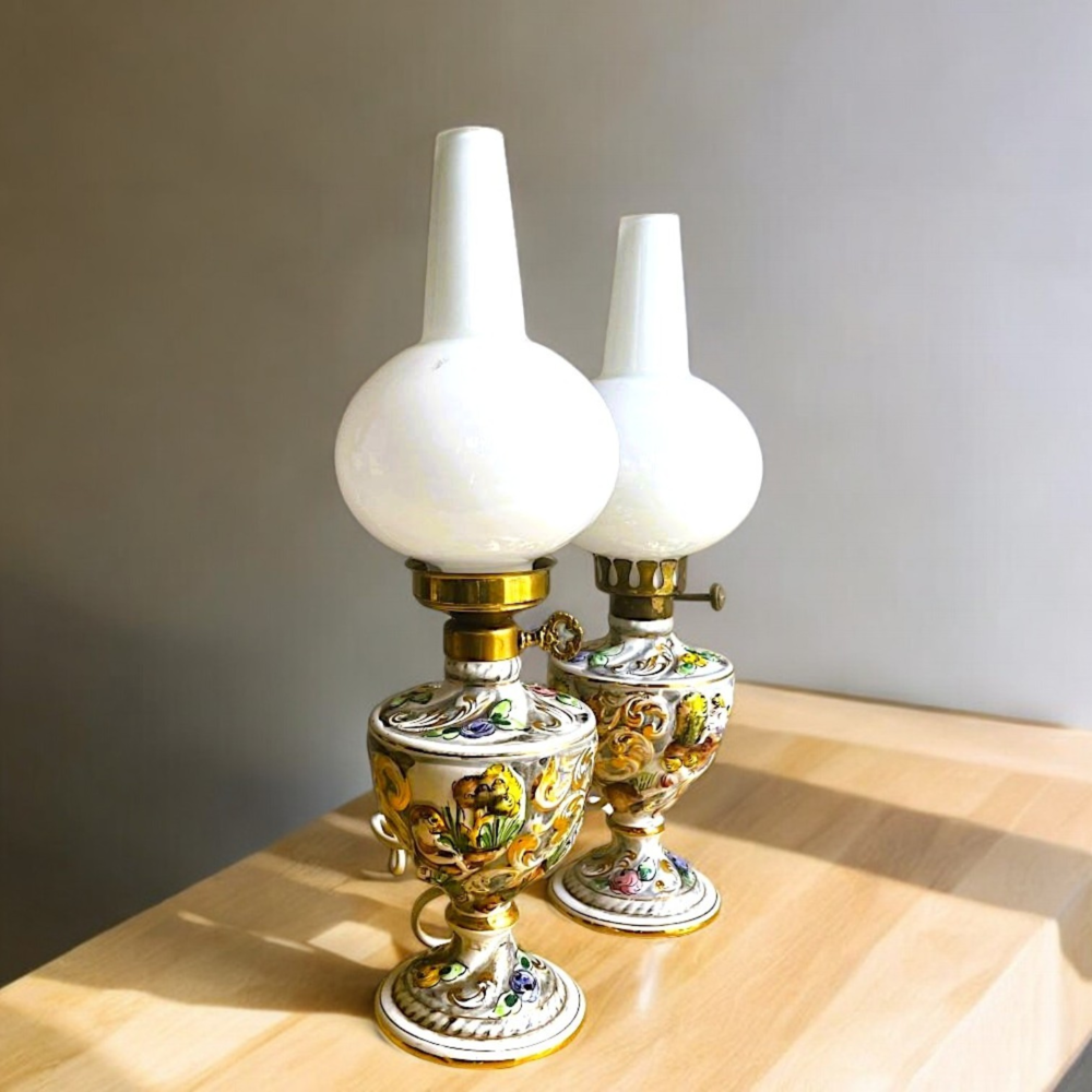 Pair of table lamps by Alcobaça, limited