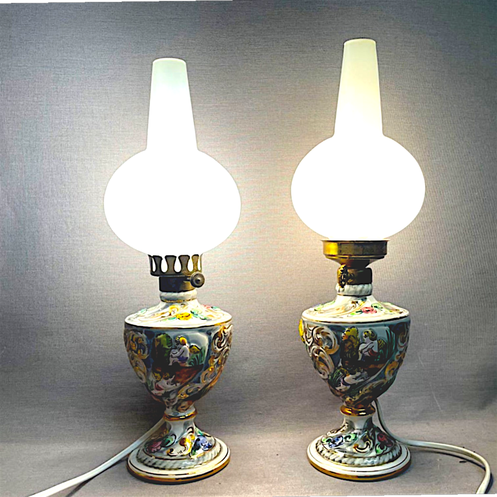 Pair of table lamps by Alcobaça, limited