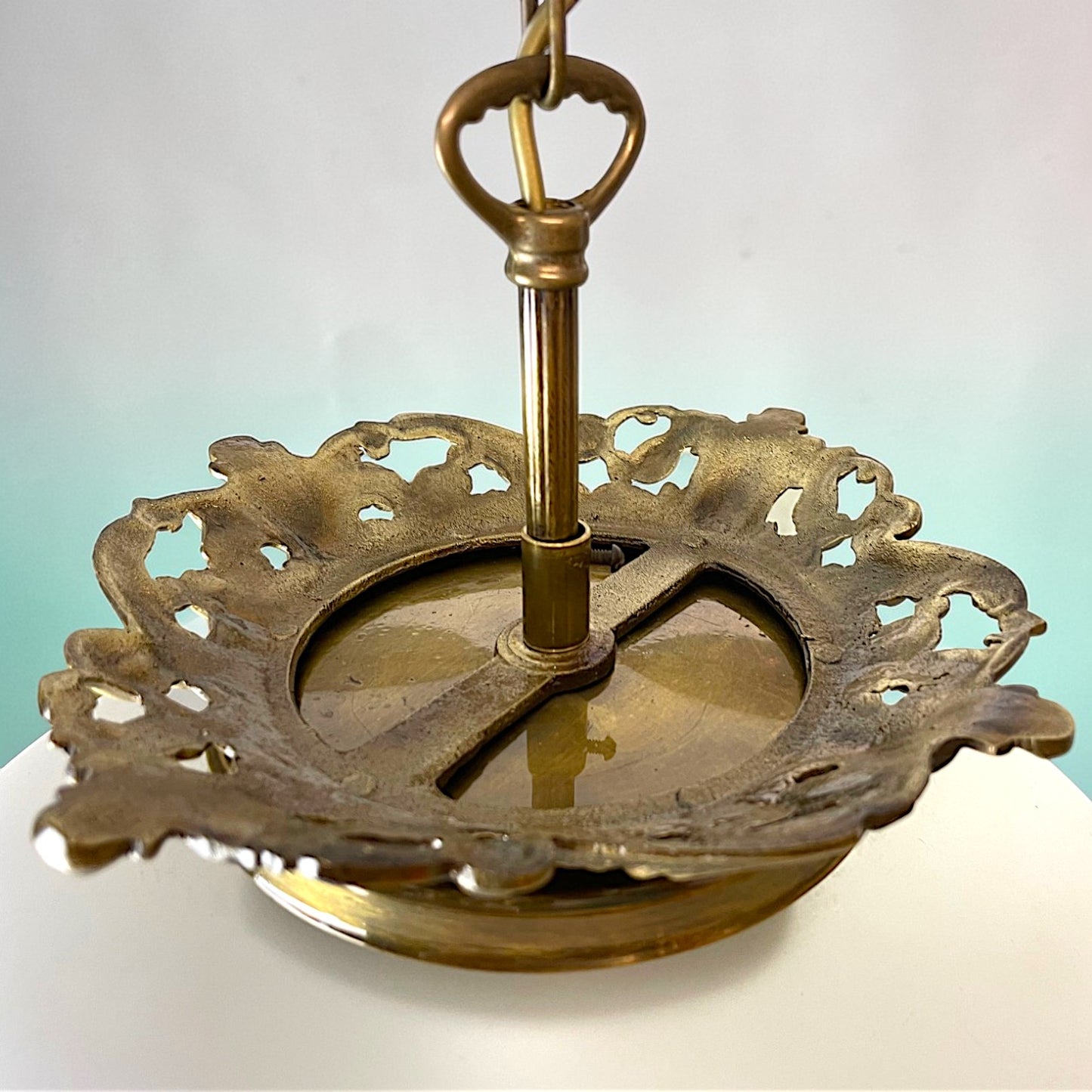 Regency-Inspired Frosted Glass Pendant