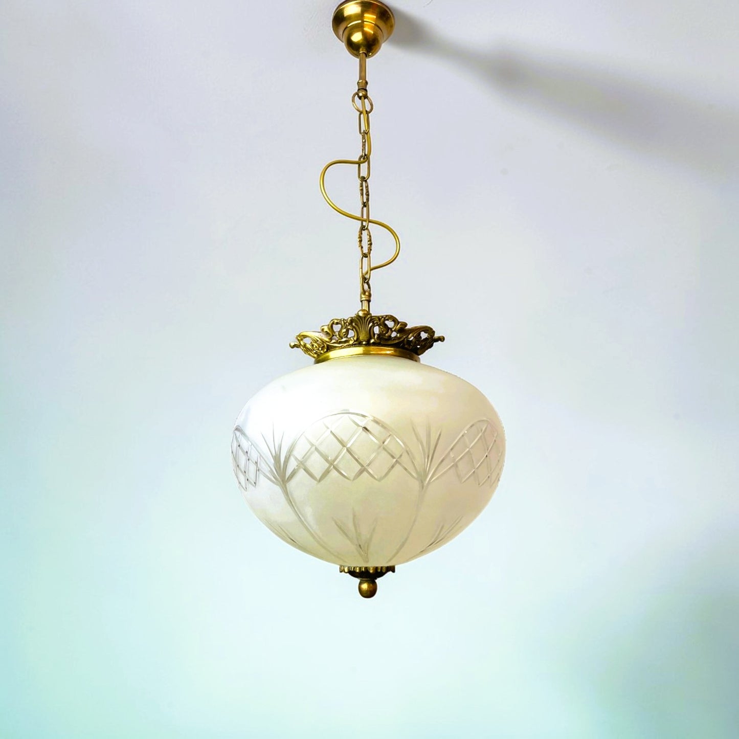 Regency-Inspired Frosted Glass Pendant
