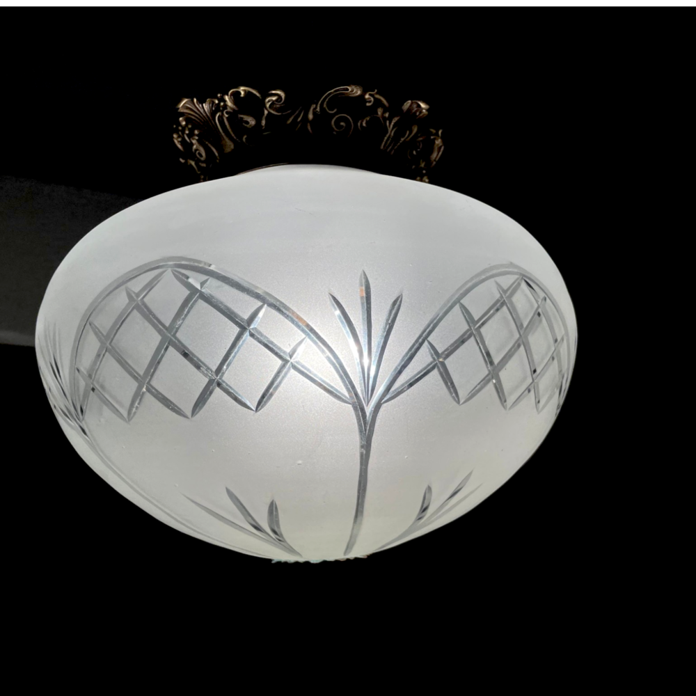 Regency-Inspired Frosted Glass Pendant