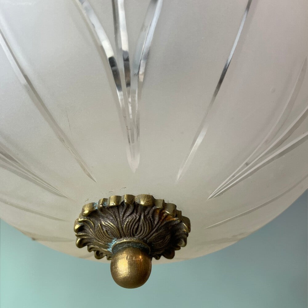 Regency-Inspired Frosted Glass Pendant