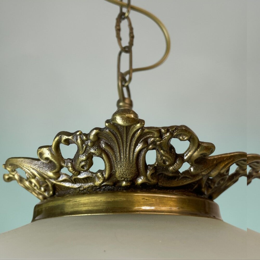 Regency-Inspired Frosted Glass Pendant