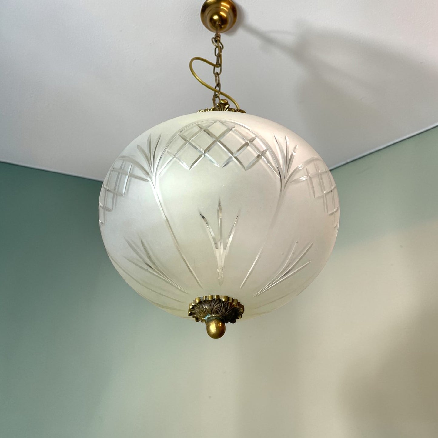 Regency-Inspired Frosted Glass Pendant