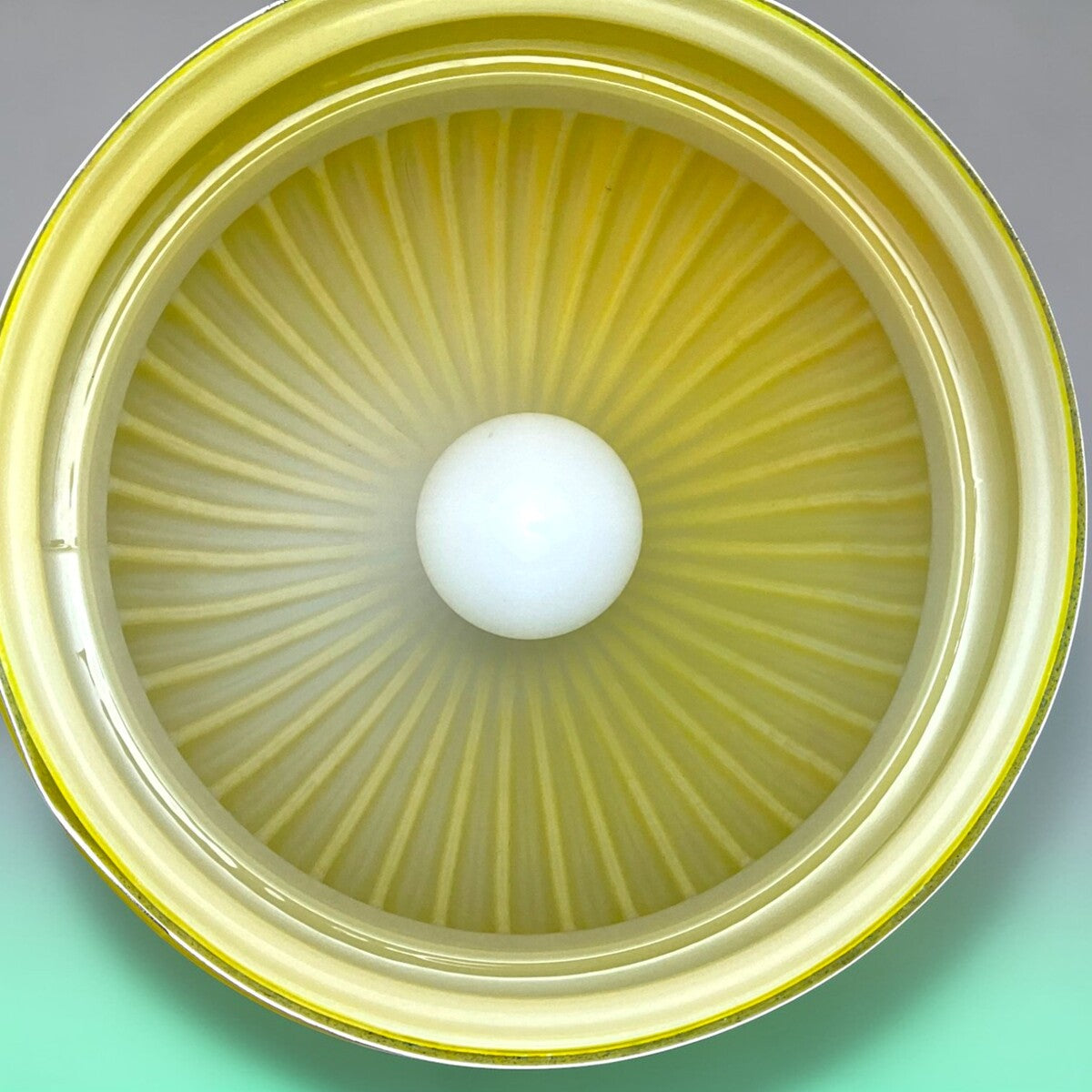 Ribbed Yellow Glass Pendant
