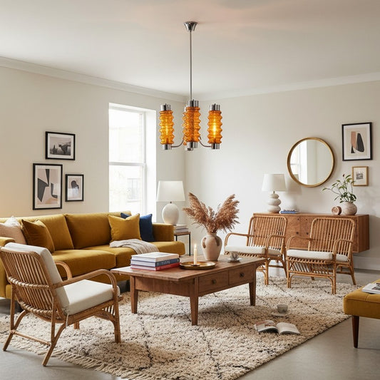Sculptural Amber Glass Chandelier