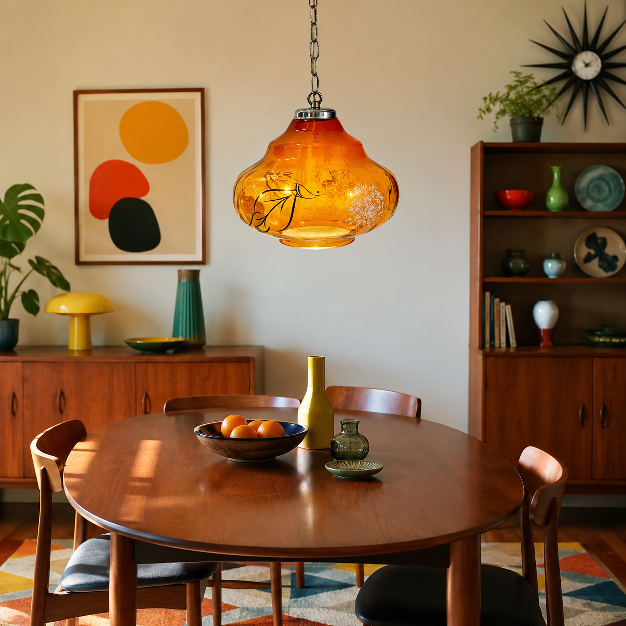 Amber Glass Pendant Light