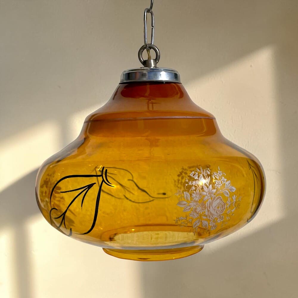 Amber Glass Pendant Light