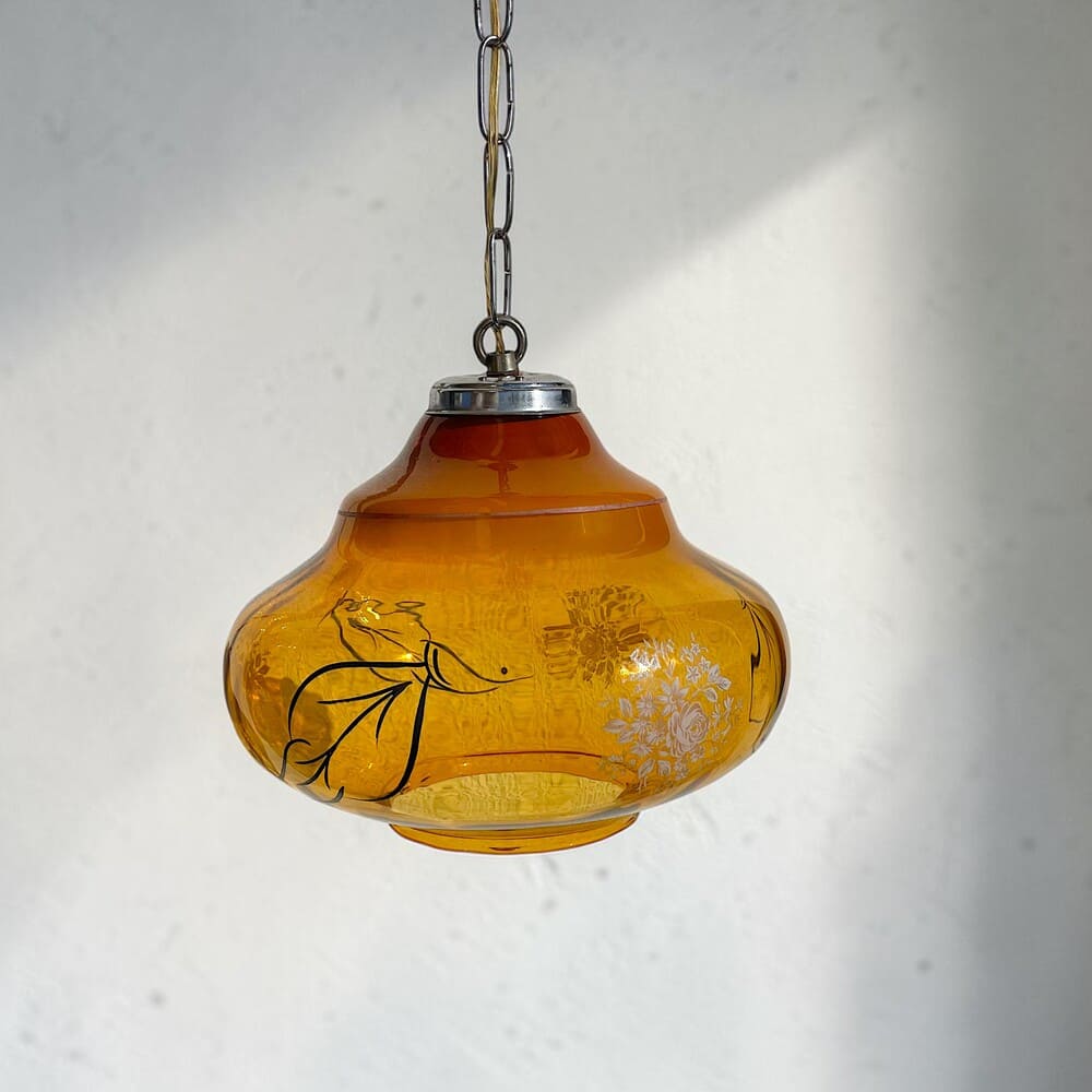 Amber Glass Pendant Light