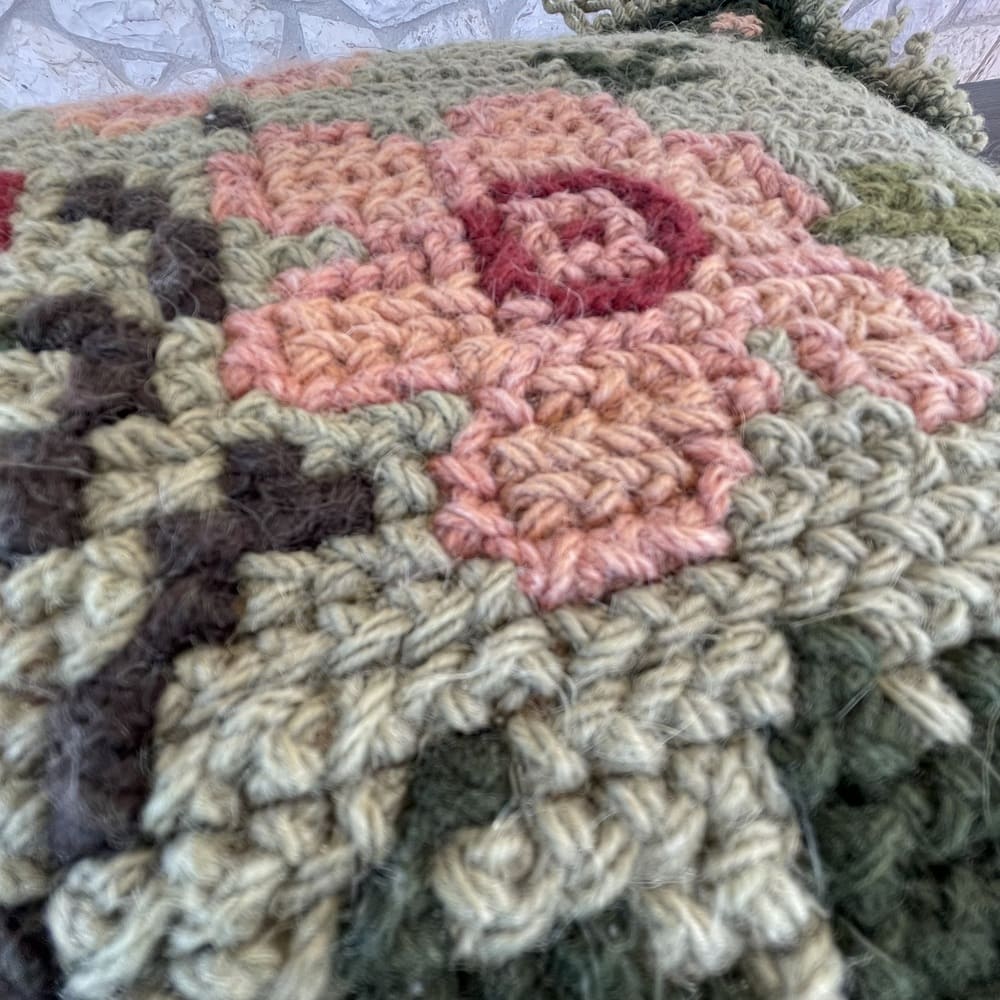 Antique Hand Woven Arraiolos Tapestry Cushion