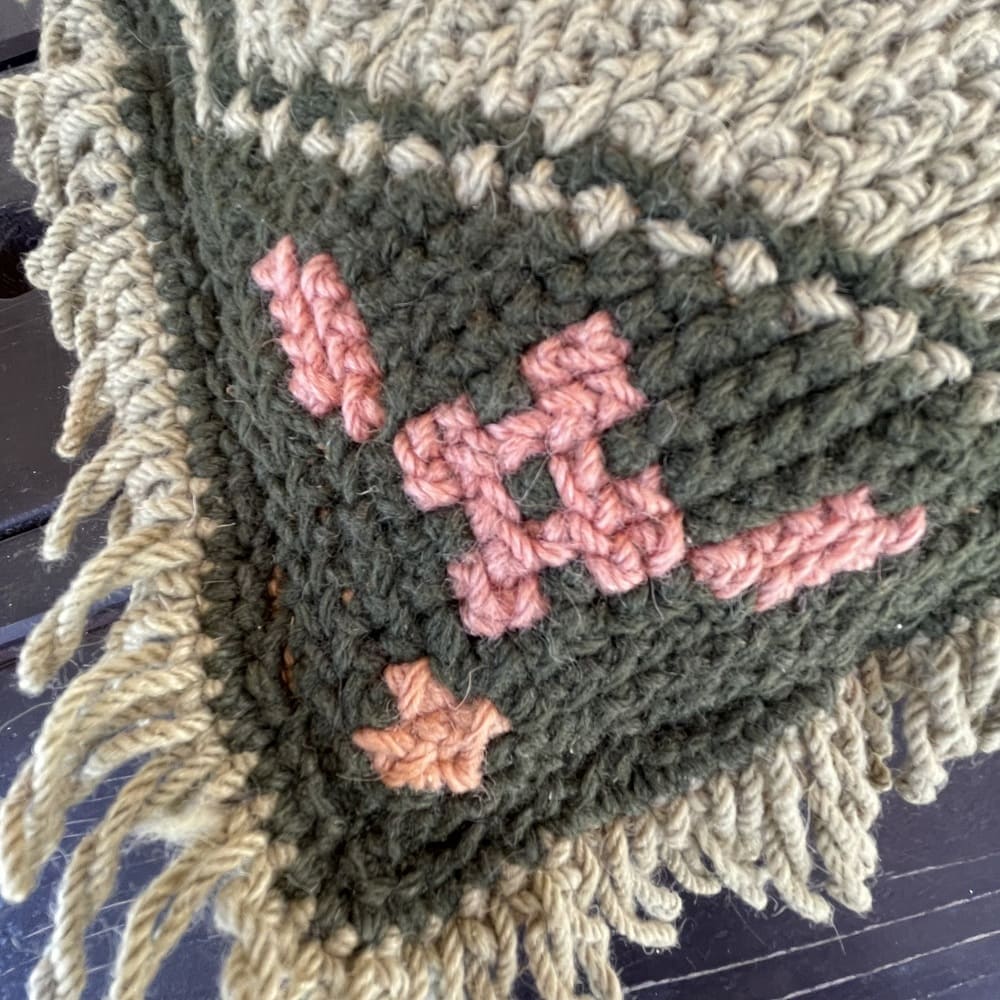 Antique Hand Woven Arraiolos Tapestry Cushion