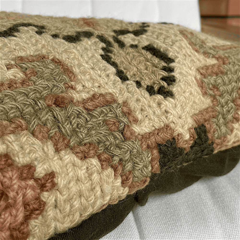 Antique Hand Woven Arraiolos Tapestry Cushion