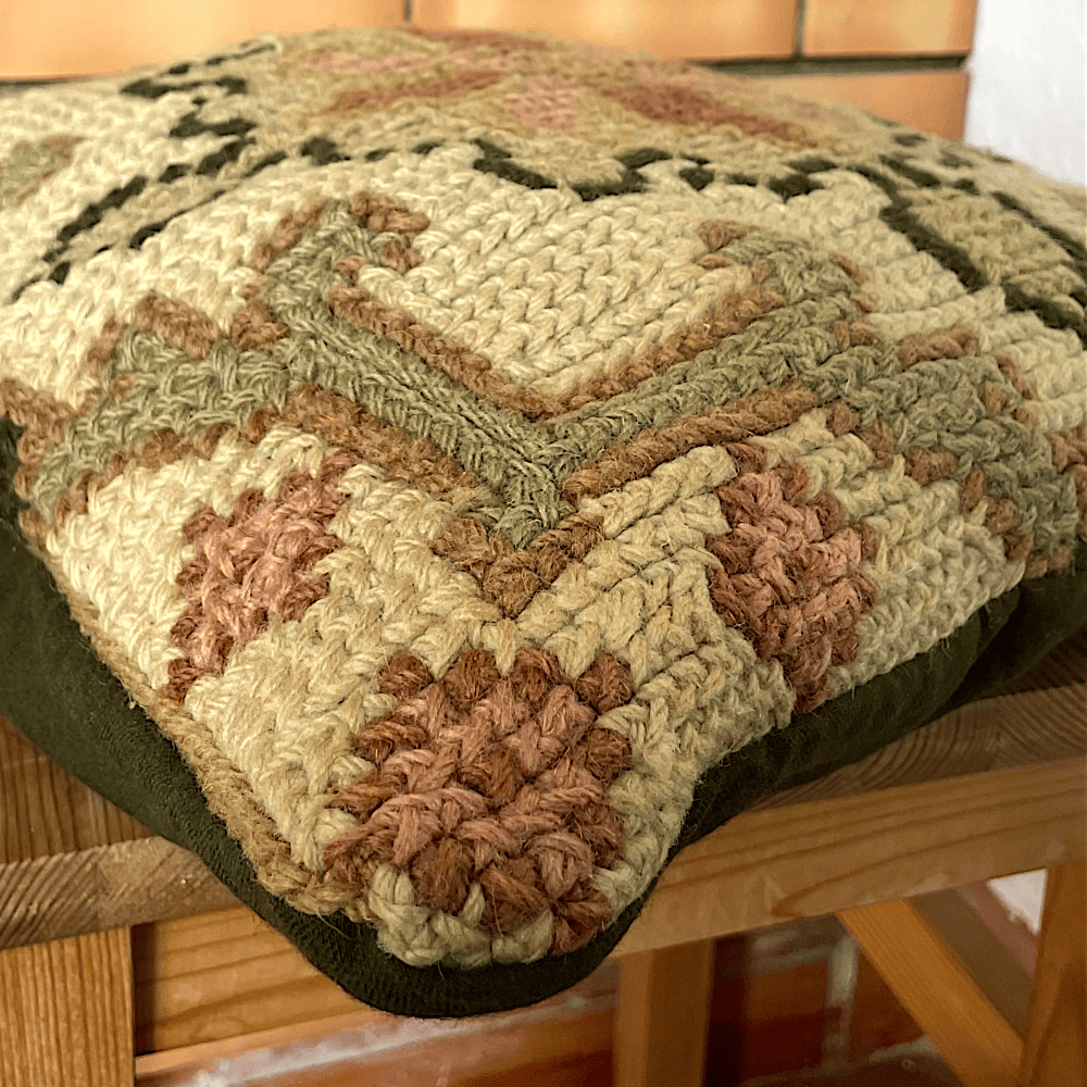 Antique Hand Woven Arraiolos Tapestry Cushion