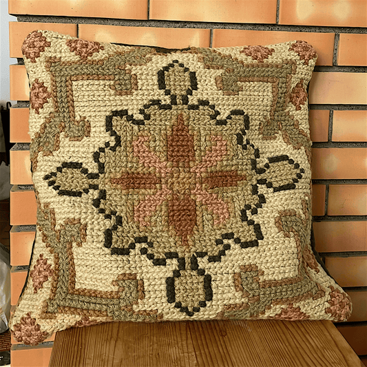 Antique Hand Woven Arraiolos Tapestry Cushion