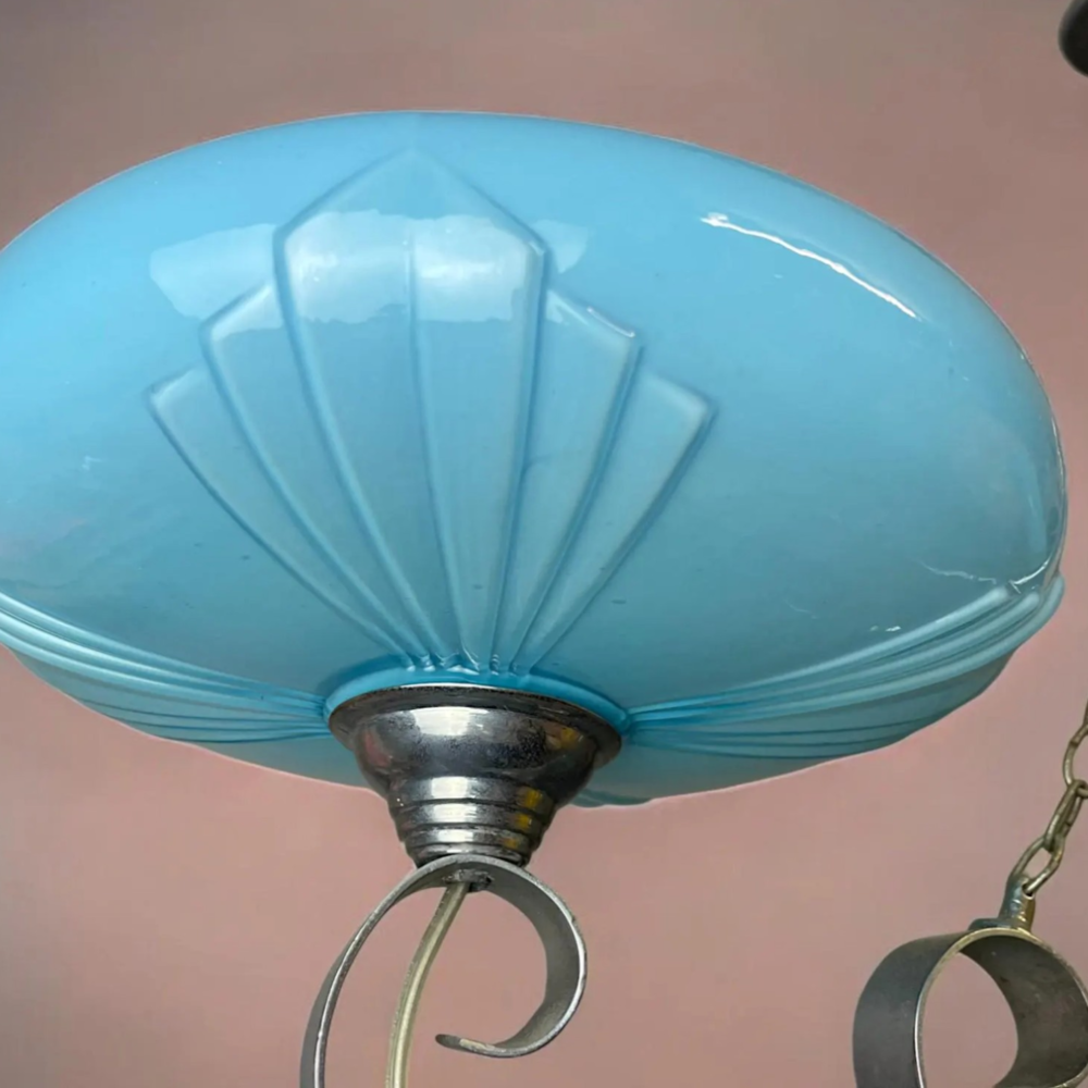Art Deco chandelier uplight