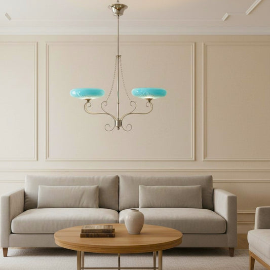 Art Deco chandelier uplight