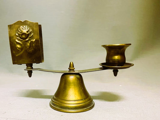 Brass Candleholder with Matchbox