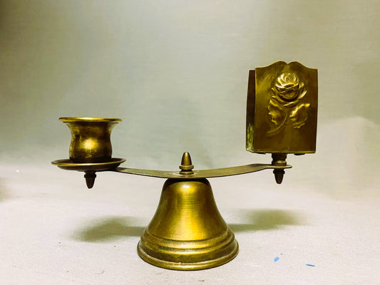 Brass Candleholder with Matchbox