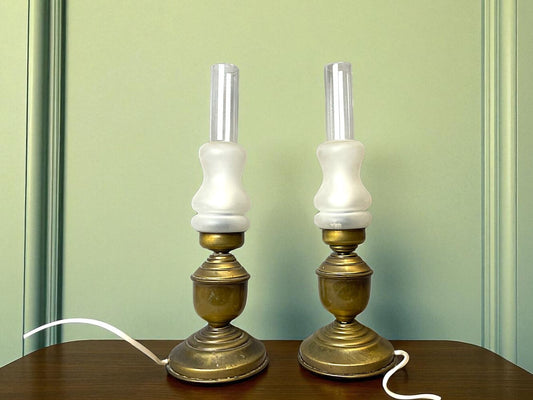 Pair of brass table lamps