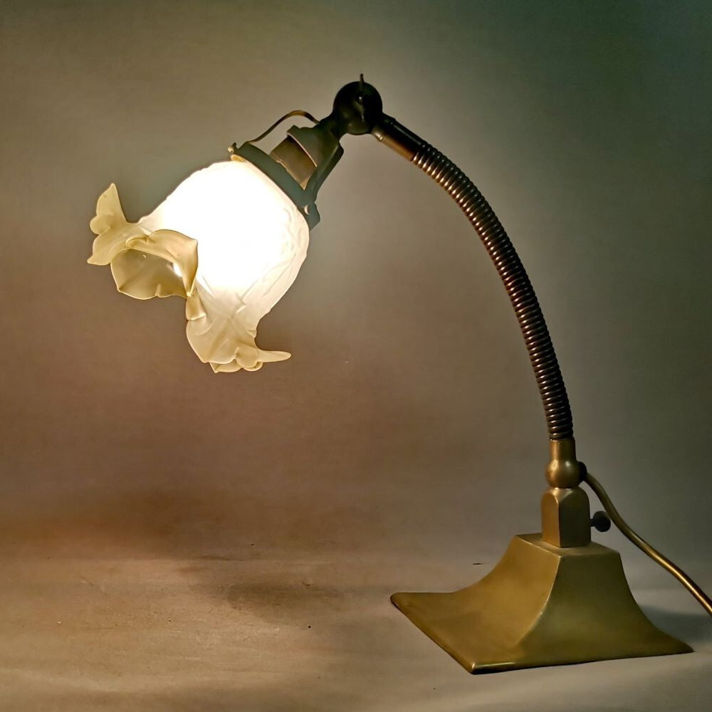 Brass Art Nouveau Table Lamp