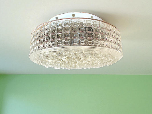 Large glass flush mount light