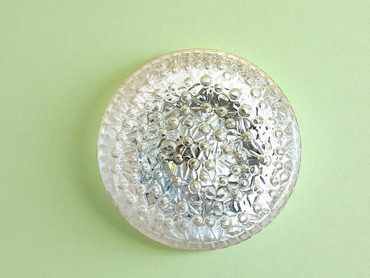 Large glass flush mount light