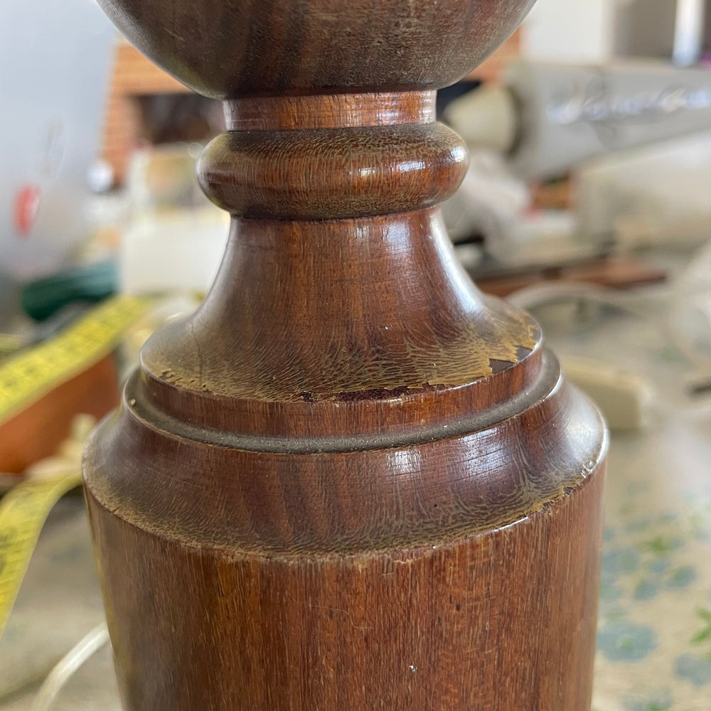 Carved Wood Statement Table Lamp