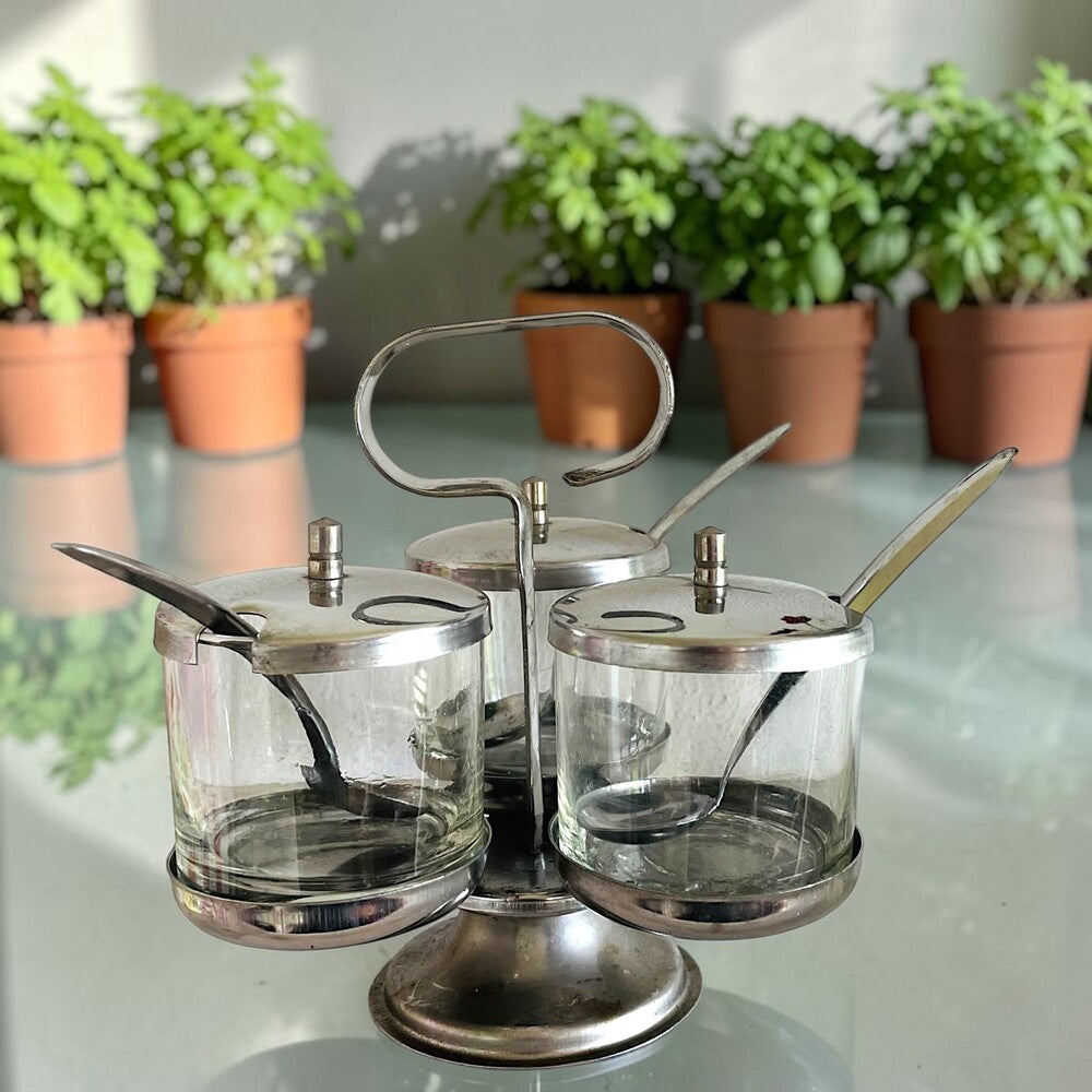 Vintage Twin Bay Rotating Condiment Caddy