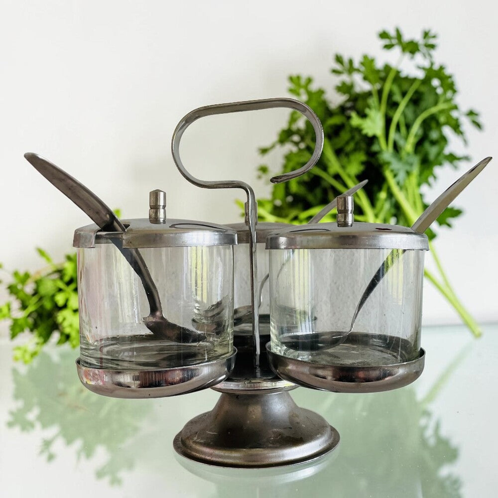 Vintage Twin Bay Rotating Condiment Caddy