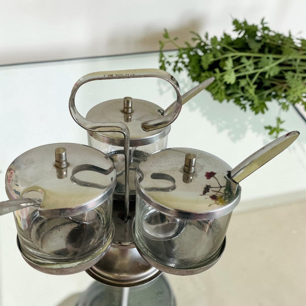 Vintage Twin Bay Rotating Condiment Caddy