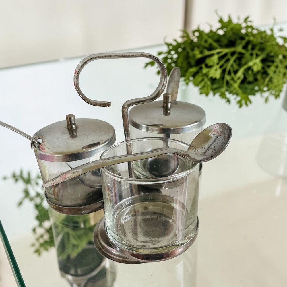 Vintage Twin Bay Rotating Condiment Caddy